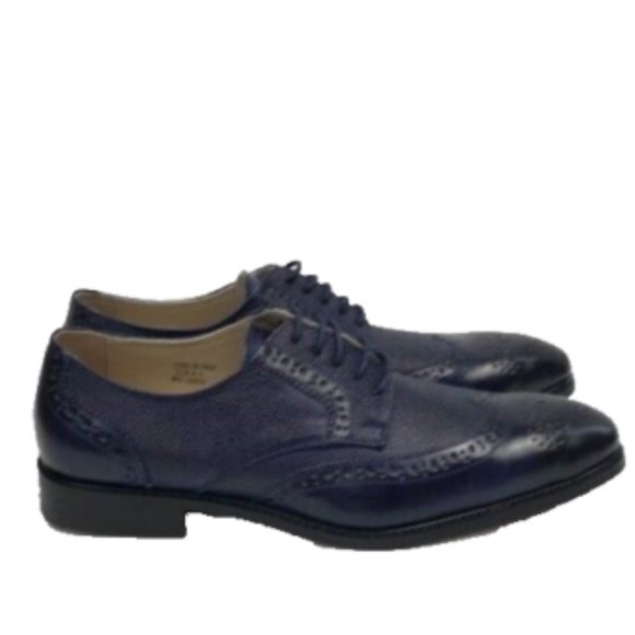 Antonio Cerrelli Elite Men\'s Blue Wingtip Oxford Shoes Croc Print Sizes 8.5 - 12 main image 4